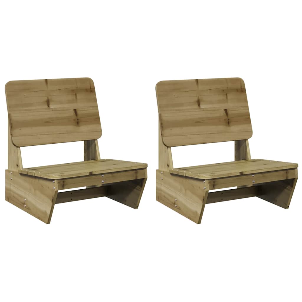 Sedie da Giardino 2 pz 60x64x70,5cm in Legno di Pino Impregnato