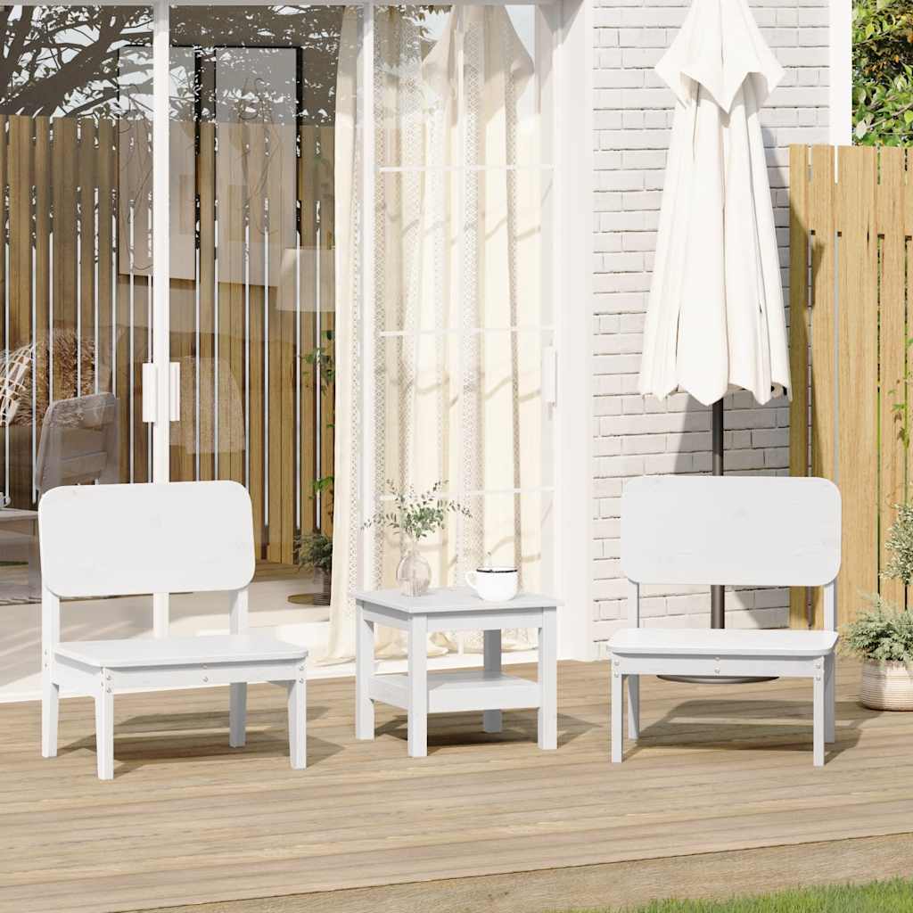 Sedie da Giardino 2 pz Bianche Legno Massello di Pino