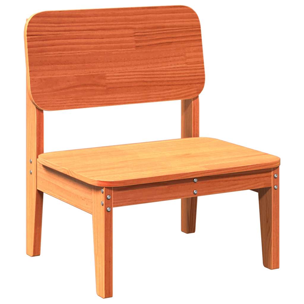 Sedie da Giardino 2 pz Marrone Cera in Legno Massello di Pino