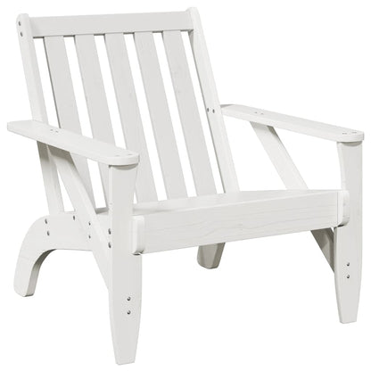 Sedia Adirondack da Giardino Bianca Legno Massello di Pino