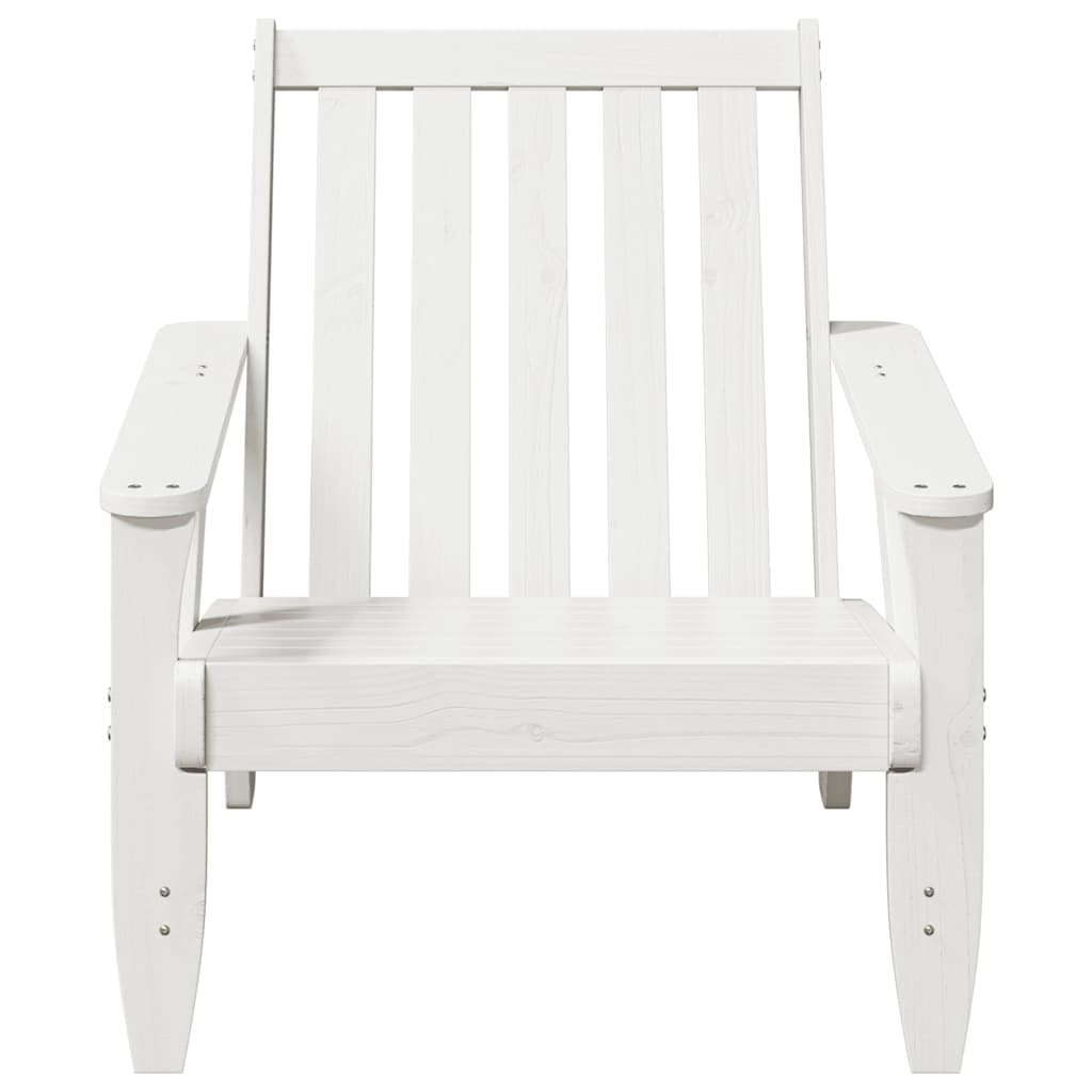 Sedia Adirondack da Giardino Bianca Legno Massello di Pino