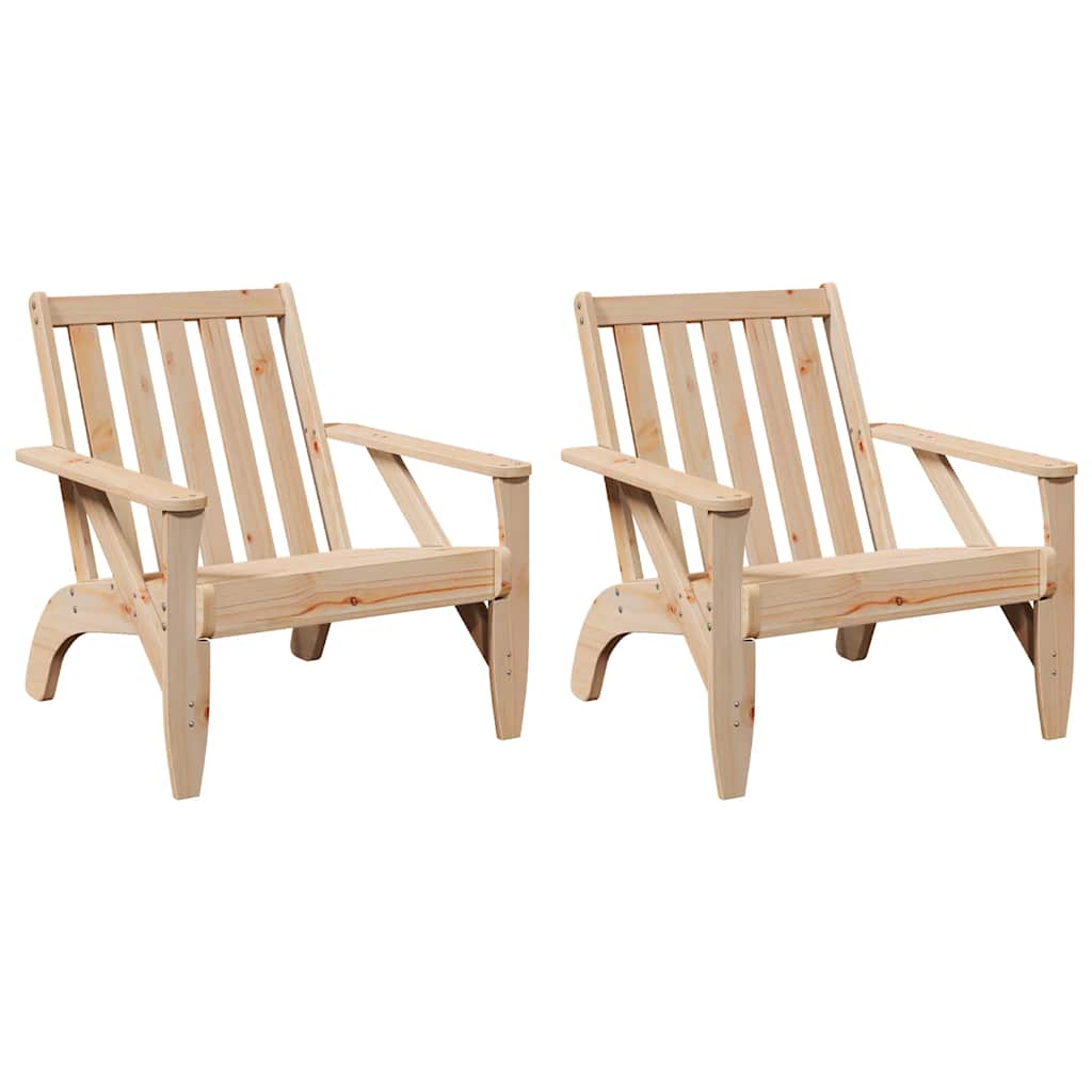 Sedie Adirondack da Giardino 2 pz in Legno Massello di Pino