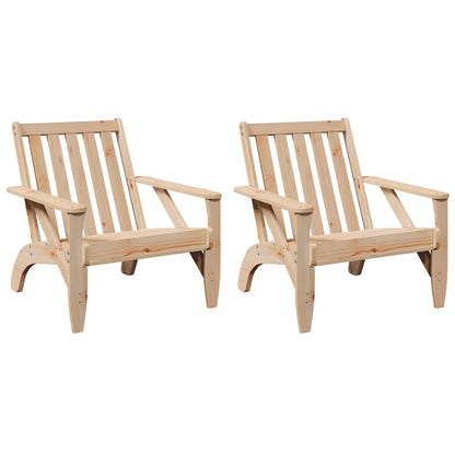 Sedie Adirondack da Giardino 2 pz in Legno Massello di Pino