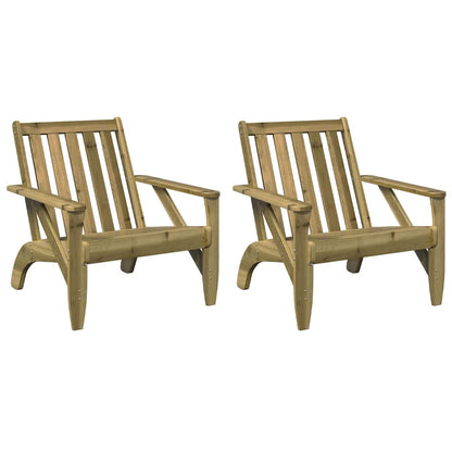 Sedie Adirondack da Giardino 2 pz in Legno Impregnato di Pino