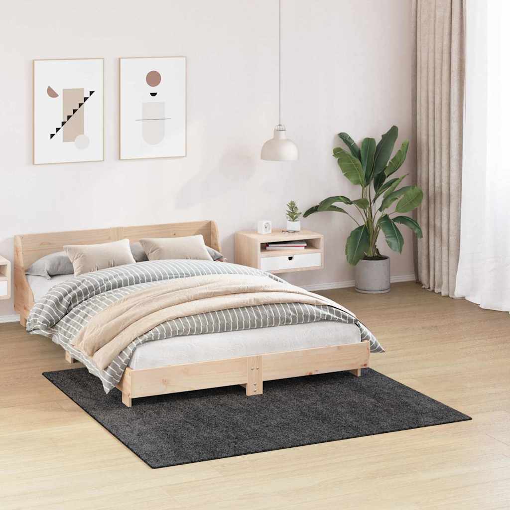 Tappeto Shaggy Antiscivolo Grigio scuro 160 x 160 cm PP