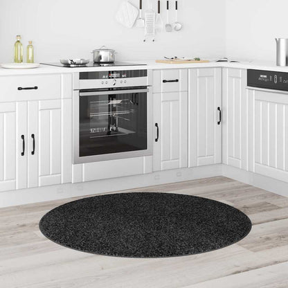 Tappeto Shaggy Antiscivolo Grigio scuro 120 x 120 cm PP