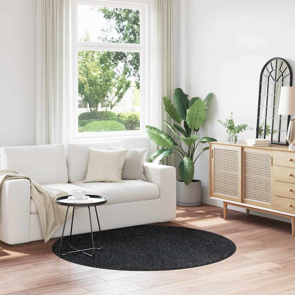 Tappeto Shaggy Antiscivolo Grigio scuro 160 x 160 cm PP