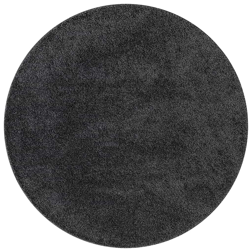 Tappeto Shaggy Antiscivolo Grigio scuro 160 x 160 cm PP