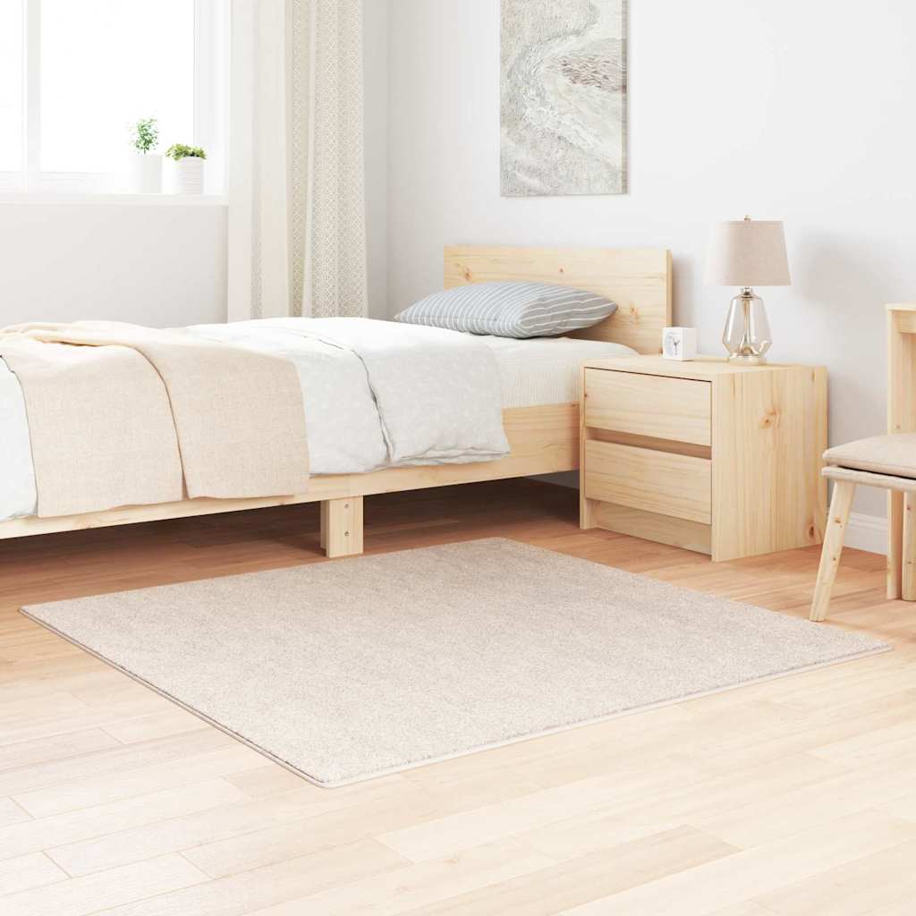 Tappeto Shaggy Antiscivolo Crema 120 x 120 cm PP
