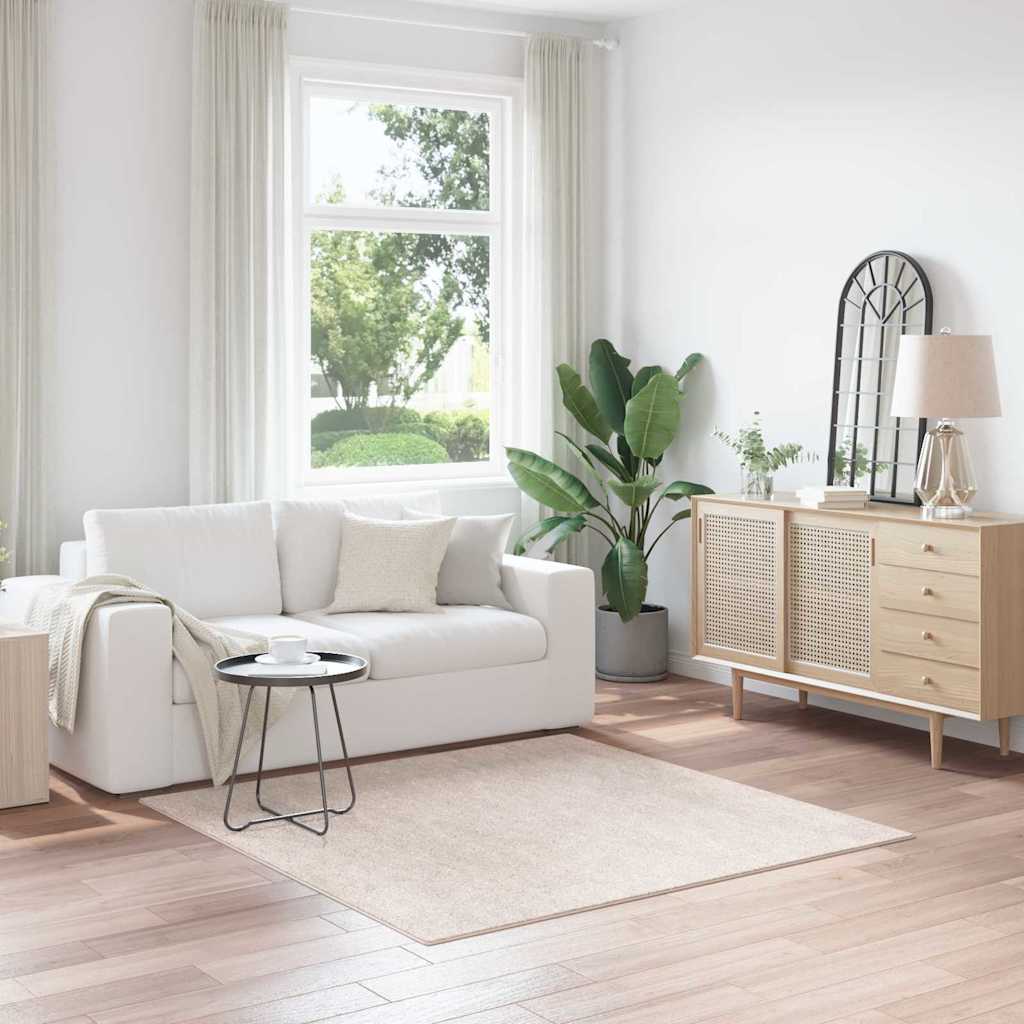 Tappeto Shaggy Antiscivolo Crema 160 x 160 cm PP