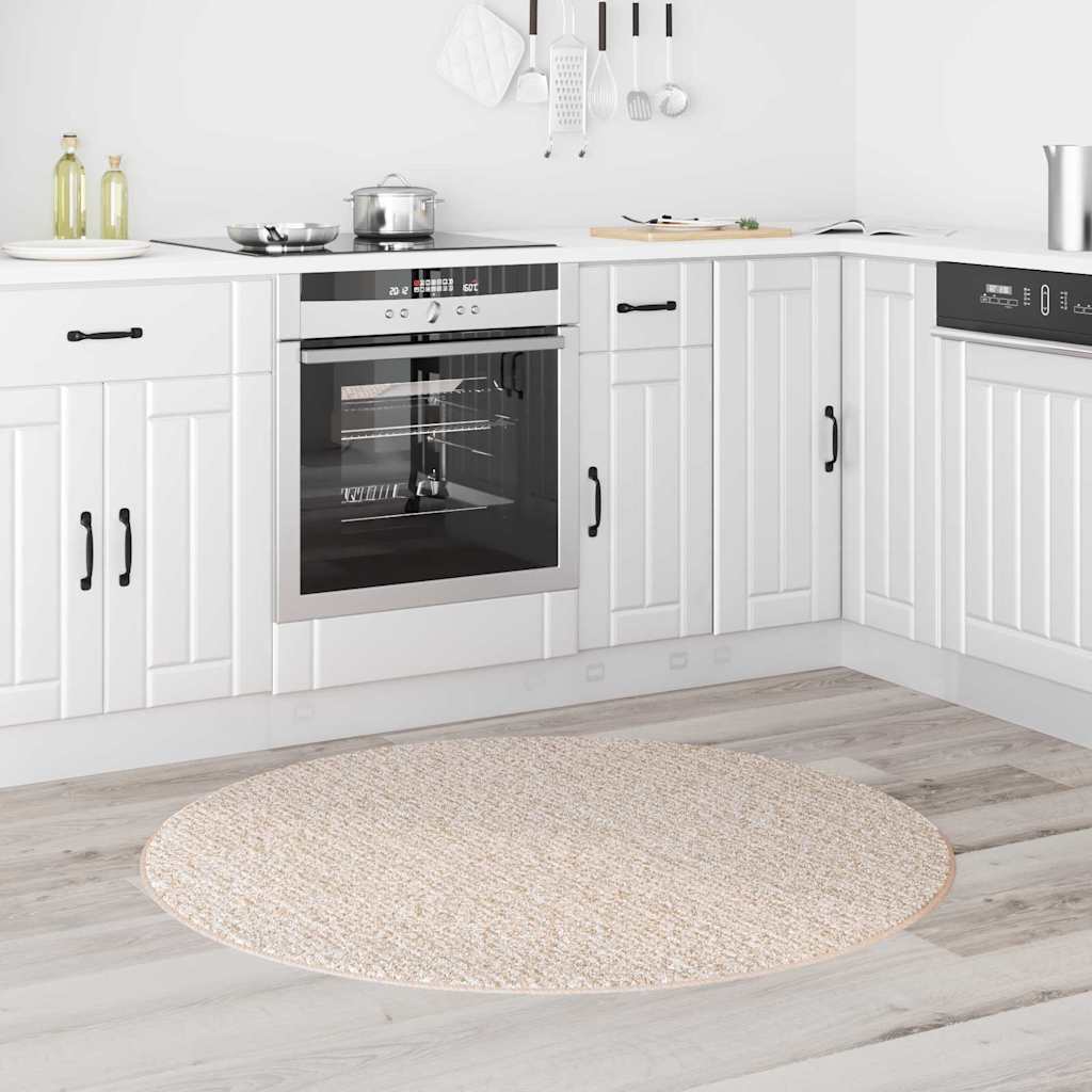 Tappeto Shaggy Antiscivolo Crema 120 x 120 cm PP