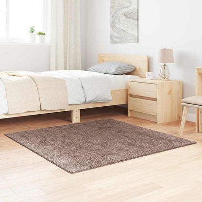 Tappeto Shaggy Antiscivolo Marrone 120 x 120 cm PP