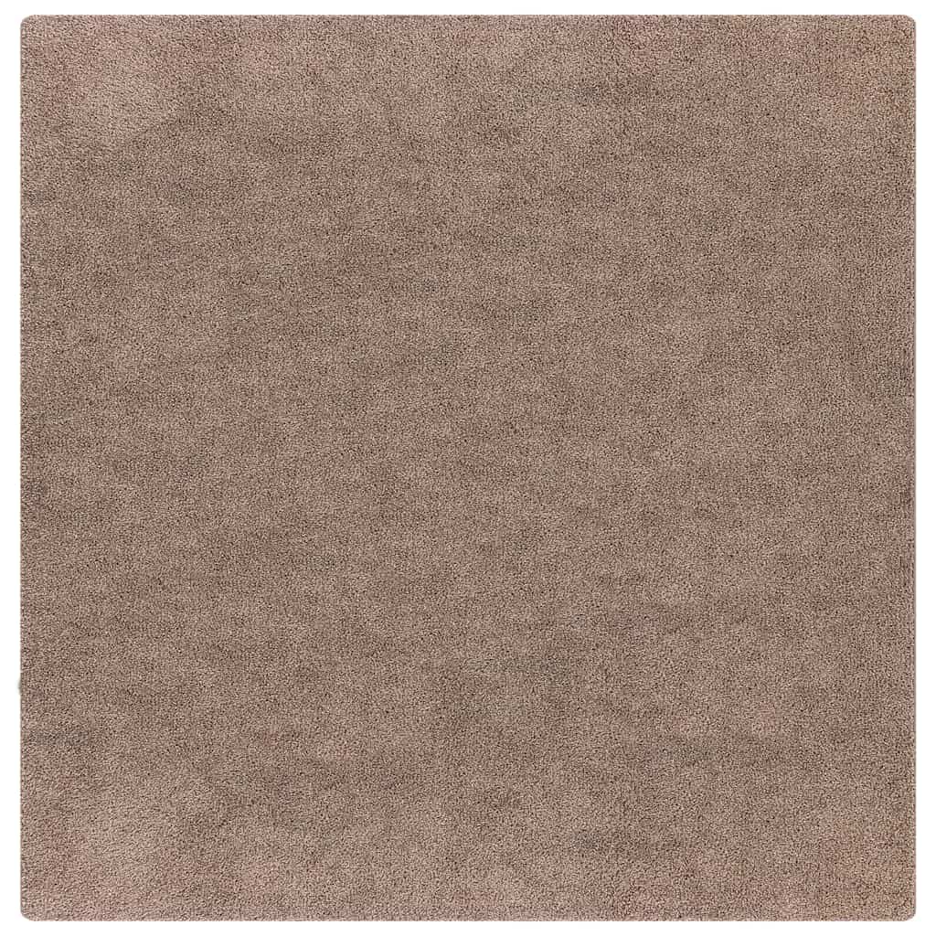 Tappeto Shaggy Antiscivolo Marrone 120 x 120 cm PP