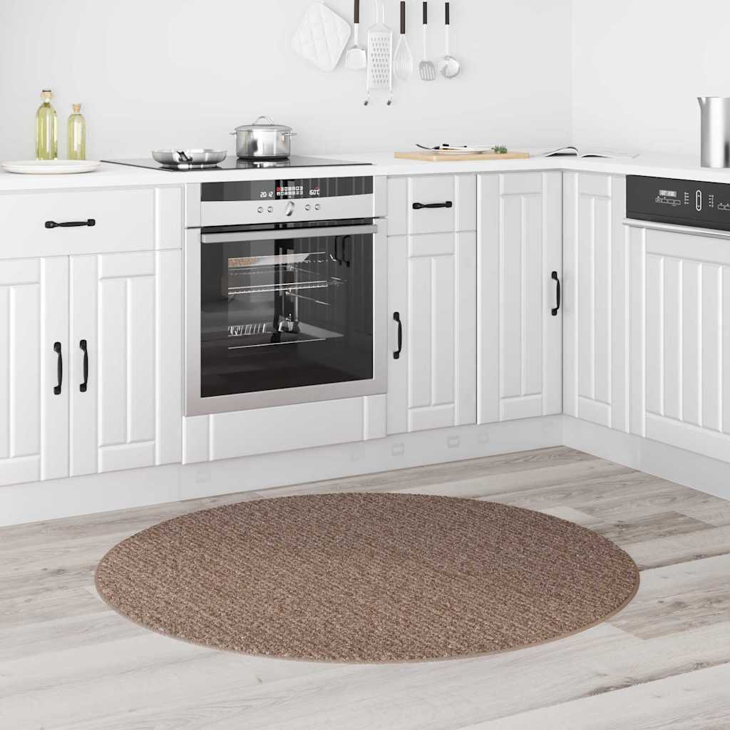 Tappeto Shaggy Antiscivolo Marrone 120 x 120 cm PP