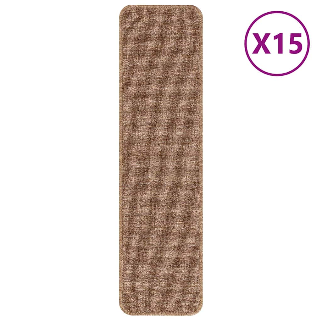 Tappetini Antiscivolo per Scale 15 pcs Giallo 75 x 20 cm PP