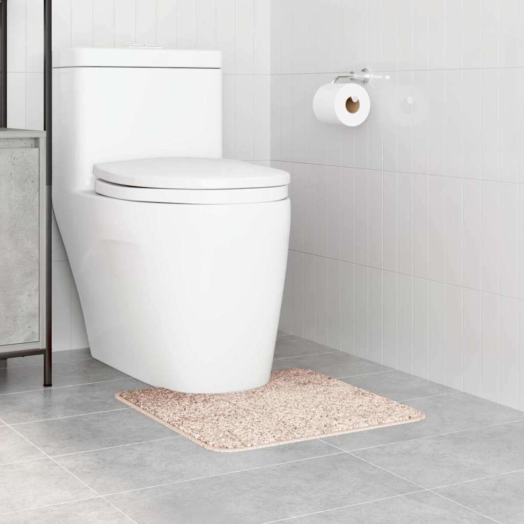 Tappeto Antiscivolo per Bagno con Taglio per Toilette Crema