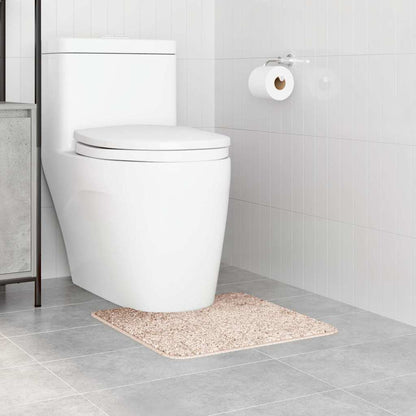 Tappeto Antiscivolo per Bagno con Taglio per Toilette Crema