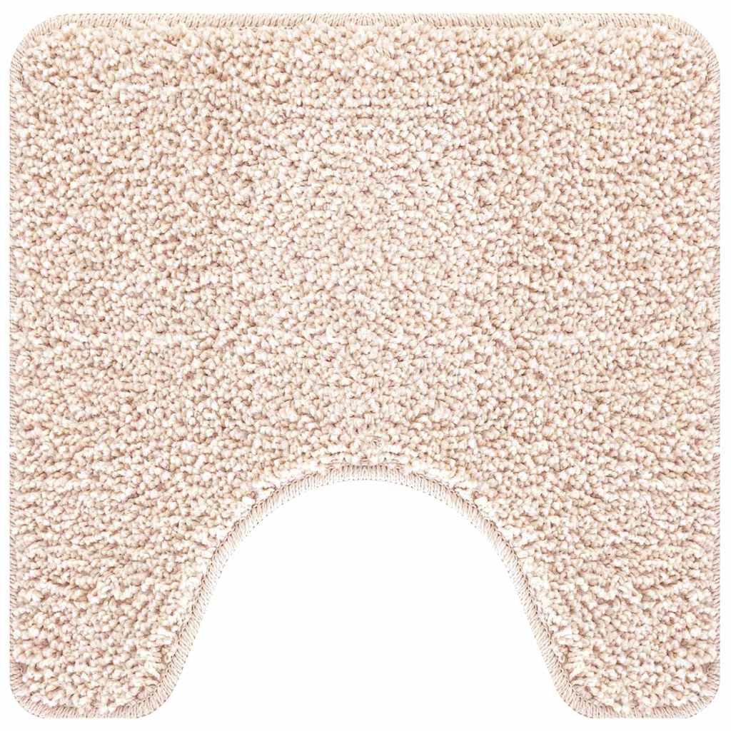 Tappeto Antiscivolo per Bagno con Taglio per Toilette Crema