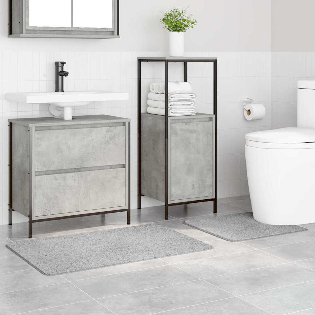 Set di tappetini antiscivolo per il bagno 2 pcs Grigio PP