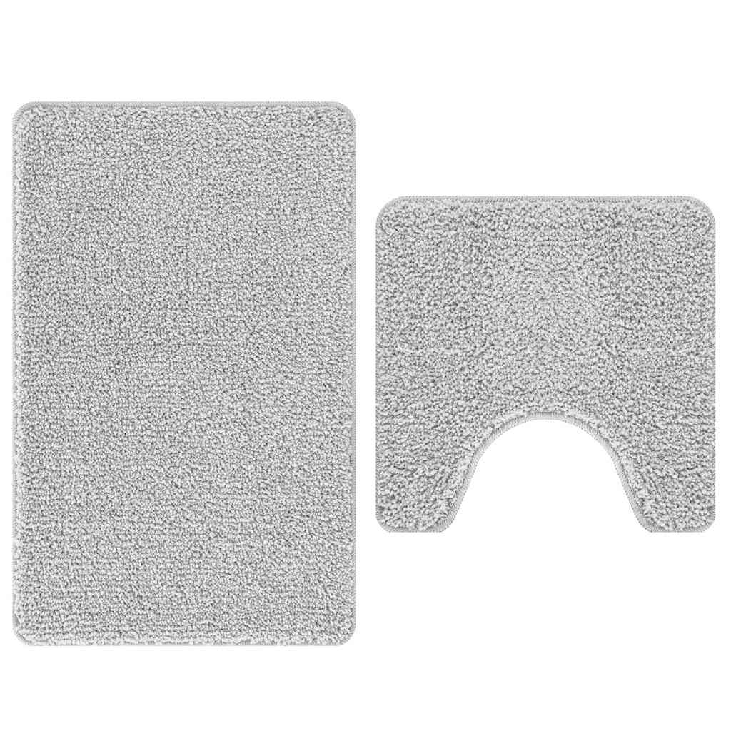 Set di tappetini antiscivolo per il bagno 2 pcs Grigio PP