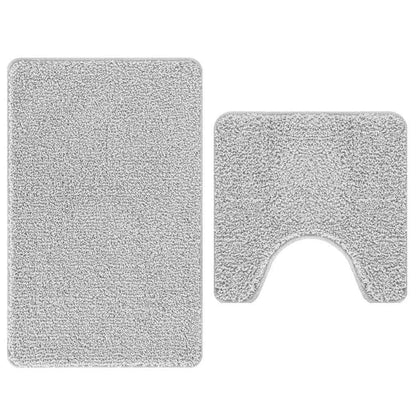 Set di tappetini antiscivolo per il bagno 2 pcs Grigio PP