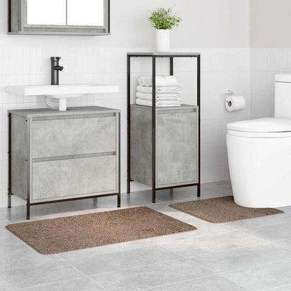 Set di tappetini antiscivolo per il bagno 2 pcs Marrone PP