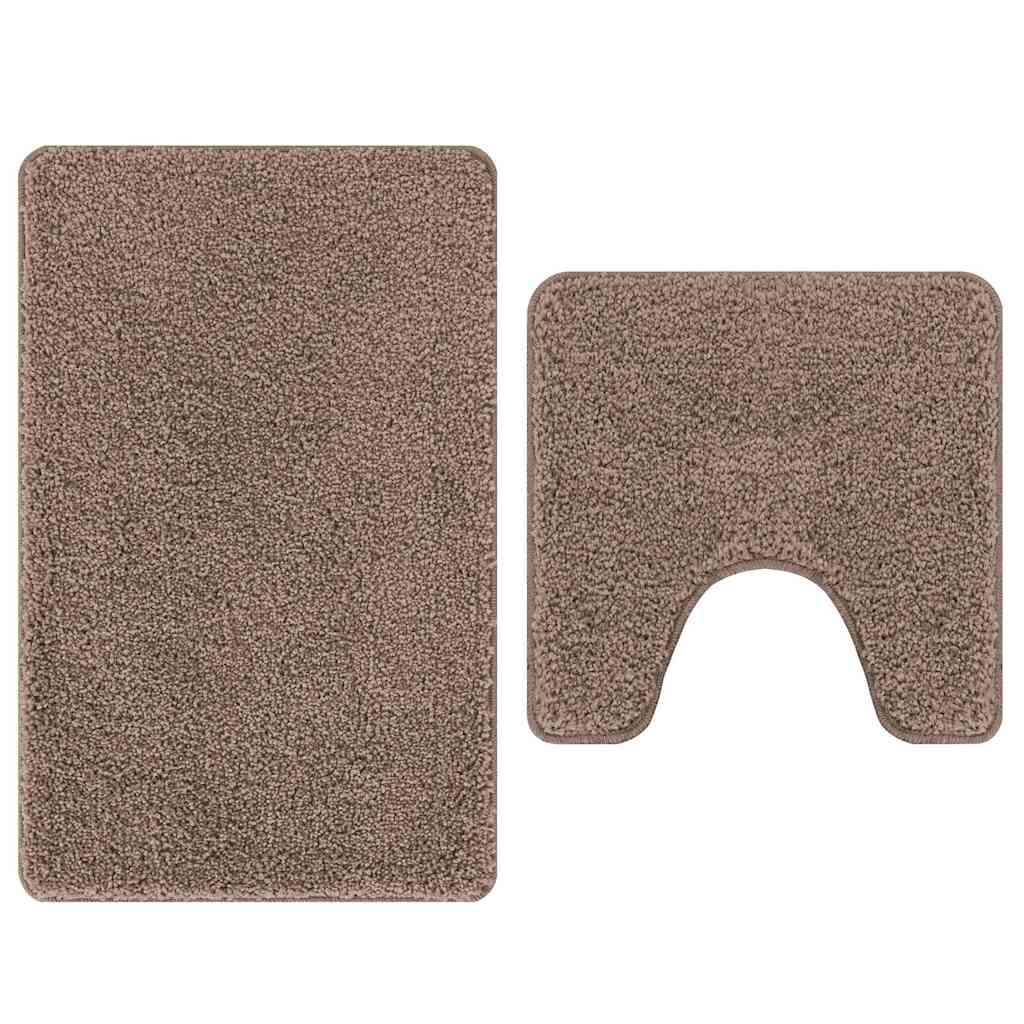 Set di tappetini antiscivolo per il bagno 2 pcs Marrone PP