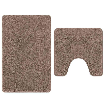Set di tappetini antiscivolo per il bagno 2 pcs Marrone PP