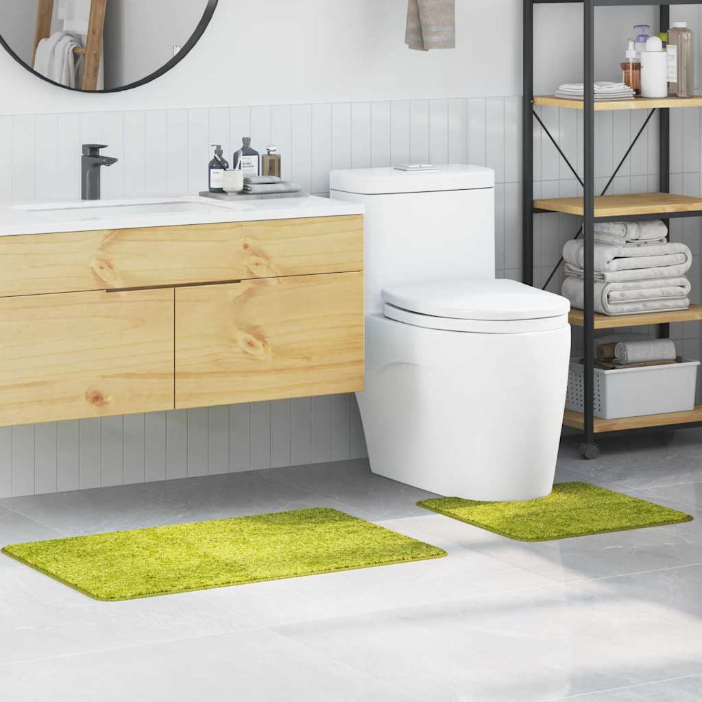Set di tappetini antiscivolo per il bagno 2 pcs Verde PP