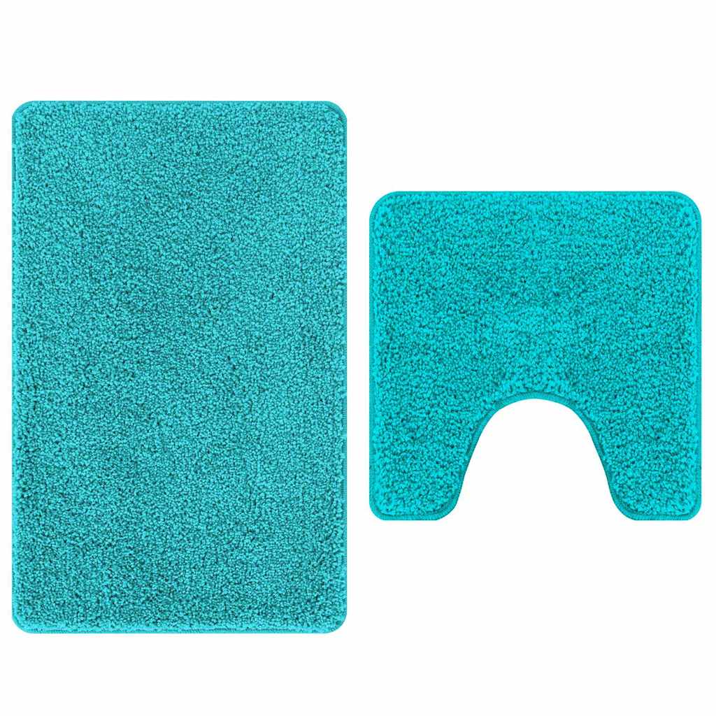 Set di tappetini antiscivolo per il bagno 2 pcs Turchese PP