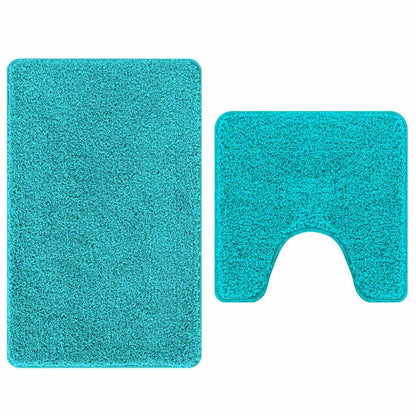 Set di tappetini antiscivolo per il bagno 2 pcs Turchese PP