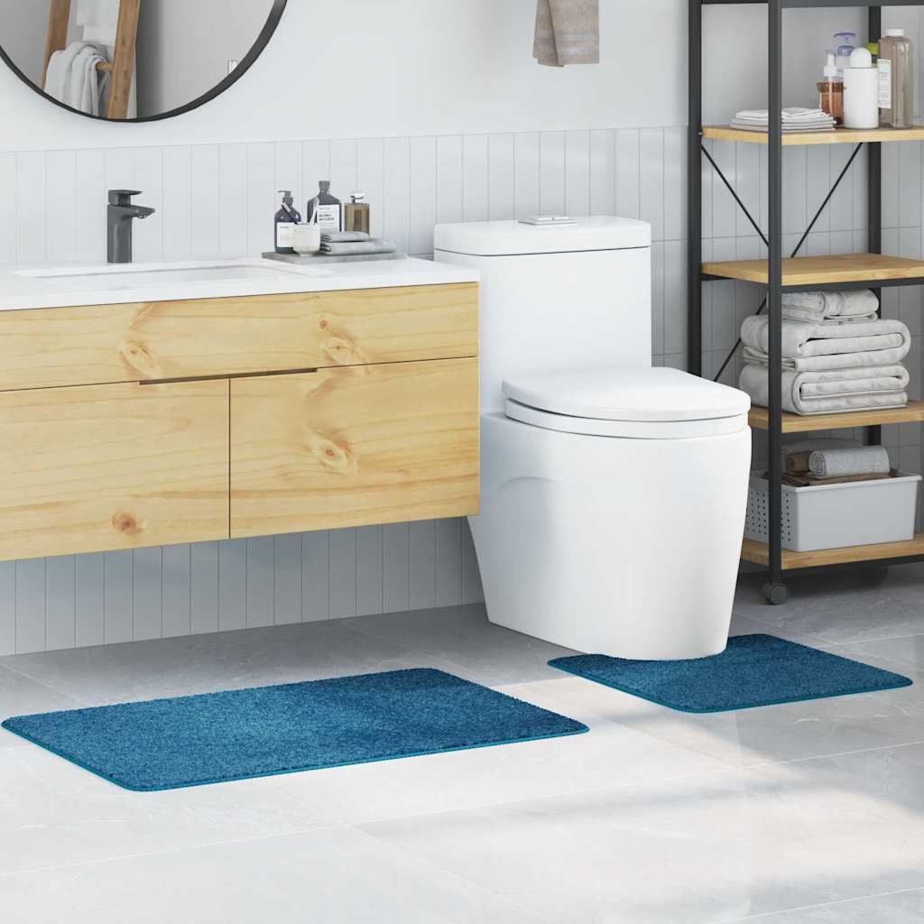 Set di tappetini antiscivolo per il bagno 2 pcs Blu PP