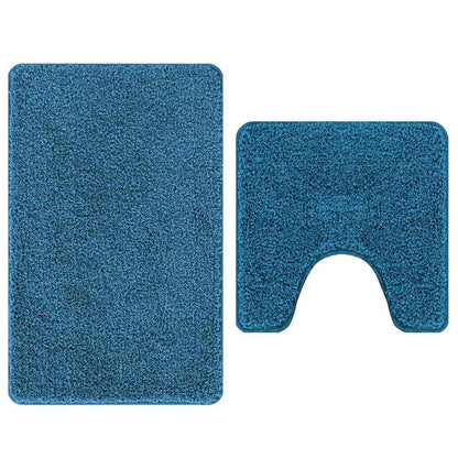Set di tappetini antiscivolo per il bagno 2 pcs Blu PP
