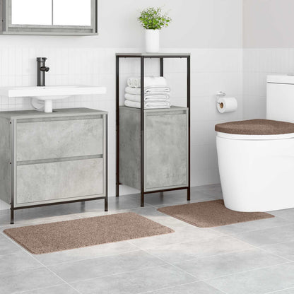 Set di tappetini antiscivolo per il bagno 3 pcs Marrone PP