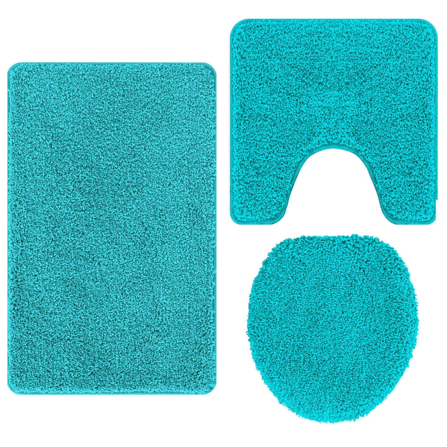 Set di tappetini antiscivolo per il bagno 3 pcs Turchese PP