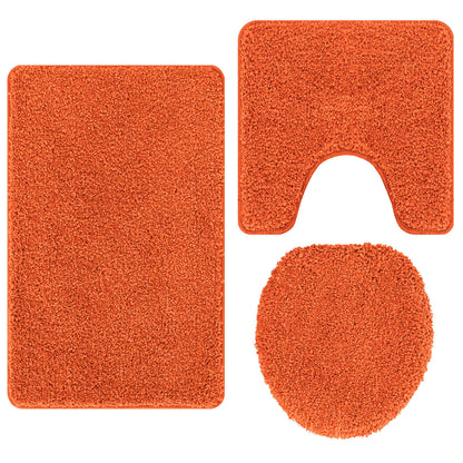 Set di tappetini antiscivolo per il bagno 3 pcs Arancione PP