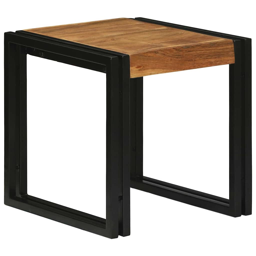 Tavolo Nesting 3 pcs Legno massello di acacia e metallo