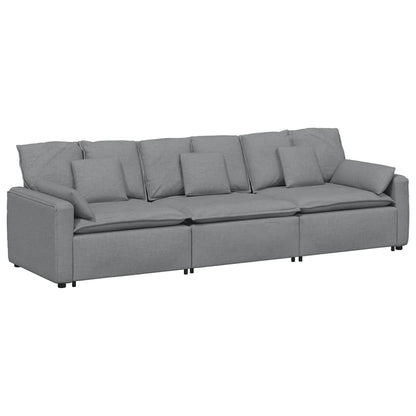 Divano Modulare con Cuscini Grigio Chiaro