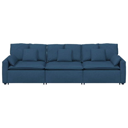 Divano Modulare con Cuscini Blu
