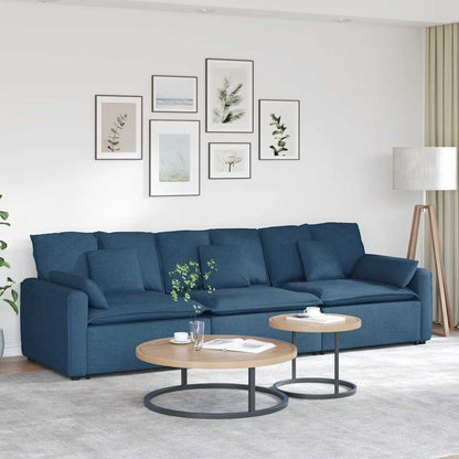 Divano Modulare con Cuscini Blu