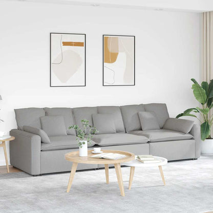 Divano Modulare con Cuscini Grigio Nuvola