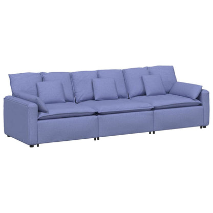 Divano Modulare con Cuscini Jeans Blu