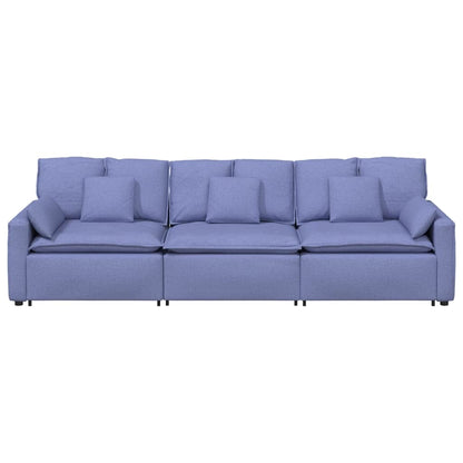 Divano Modulare con Cuscini Jeans Blu