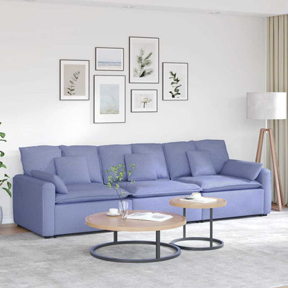 Divano Modulare con Cuscini Jeans Blu