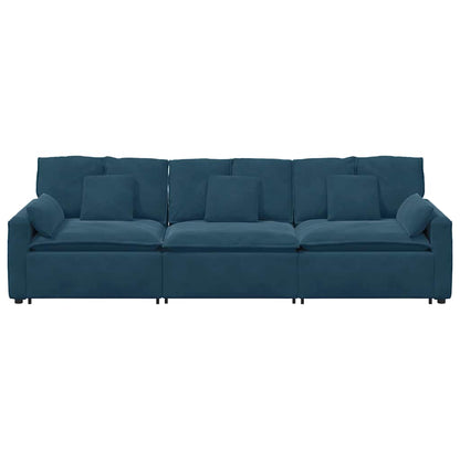 Divano Modulare con Cuscini Blu