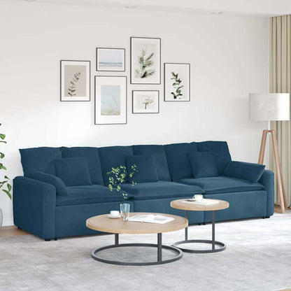 Divano Modulare con Cuscini Blu