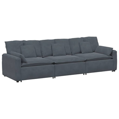Divano Modulare con Cuscini Grigio Scuro