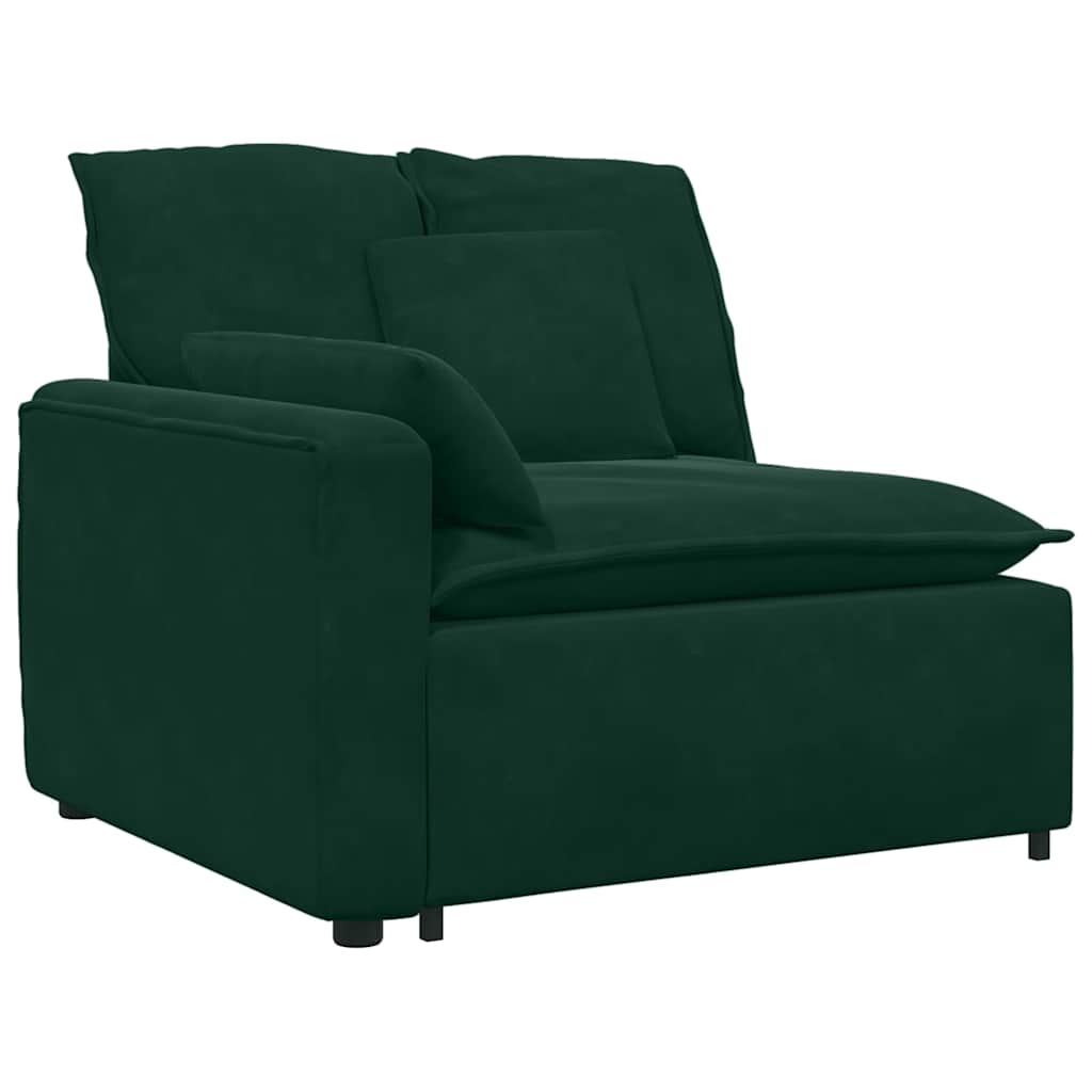 Divano Modulare con Cuscini Verde Scuro