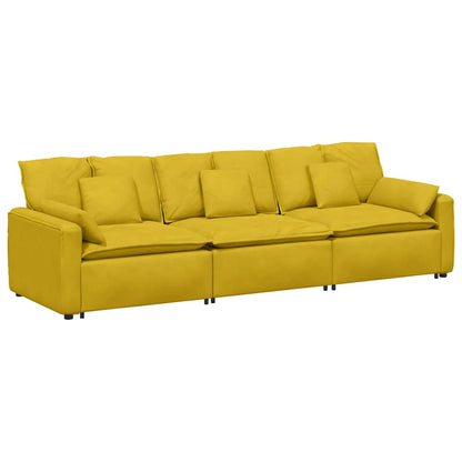 Divano Modulare con Cuscini Giallo