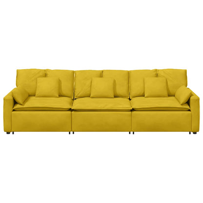 Divano Modulare con Cuscini Giallo